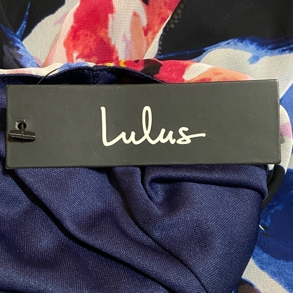 Nwt Lulu’s Here and Luau Navy Blue Floral Print Swing Dress Women’s Size XS - Picture 10 of 13